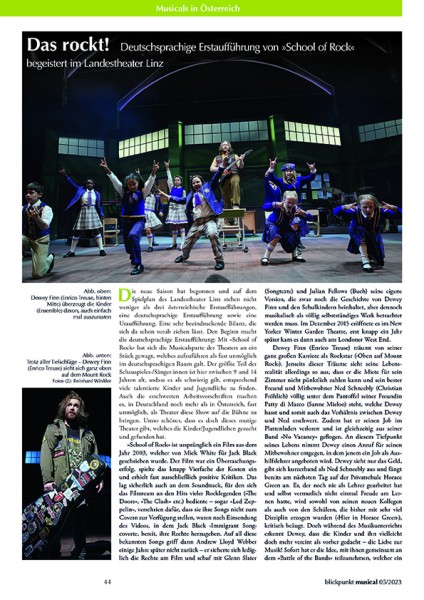 Rezension zur DSE von SCHOOL OF ROCK aus Linz aus der BliMu 05-23