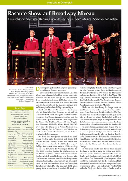 Rezension zur DSE von JERSEY BOYS aus Amstetten aus der BliMu 05-23